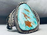 Rare 'Old Deposit Kingman' Turquoise Vintage Native American Navajo Sterling Silver Bracelet-Nativo Arts