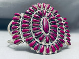 Gorgy Vintage Navajo Purple Stone Cluster Sterling Silver Bracelet-Nativo Arts