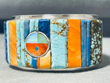 Fabulous Native American Navajo Turquoise Sterling Silver H.smith Bracelet Signed-Nativo Arts