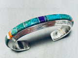 Most Famous Inlay Artist Native American Navajo Wes Willie Sterling Silver Turquoise Bracelet-Nativo Arts