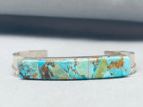7 Inch Wrist Sleek Vintage Native American Navajo Turquoise Sterling Silver Bracelet-Nativo Arts