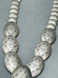Detailed Vintage Native American Navajo Sterling Silver Pillow Necklace-Nativo Arts