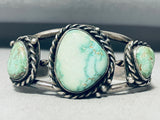 Important Vintage Native American Navajo Carico Lake Turquoise Sterling Silver Bracelet-Nativo Arts