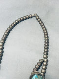 Gasp! 193 Grams Vintage Native American Navajo Sterling Silver Turquoise Squash Blossom Necklace-Nativo Arts