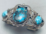 One Of The Best Vintage Native American Navajo Morenci Turquoise Sterling Silver Bracelet-Nativo Arts