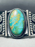 Important Vintage Native American Navajo Royston Turquoise Sterling Silver Coil Bracelet-Nativo Arts