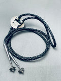 Sturdy Nugget Vintage Native American Navajo Royston Turquoise Sterling Silver Bolo Tie-Nativo Arts