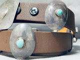 Quality Hand Tooled Vintage Native American Navajo Sterling Silver Turquoise Concho Belt Old-Nativo Arts