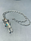 Detailed Vintage Native American Navajo Turquoise Kachina Sterling Silver Necklace-Nativo Arts