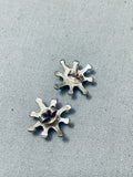 Stars Of Turquoise Vintage Native American Zuni Needle Sterling Silver Earrings-Nativo Arts