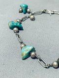 Fabulous Vintage Native American Navajo Royston Turquoise Chunks Sterling Silver Bracelet-Nativo Arts