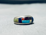 Alex Sanchez Vintage Native American Navajo Royston Morenci Turquoise Lapis Sterling Silver Ring-Nativo Arts