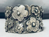 The Most Unique Native American Navajo Flower Sterling Silver Bracelet Cuff-Nativo Arts