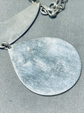 Bear Of Lapis Vintage Native American Zuni Turquoise Inlay Sterling Silver Necklace-Nativo Arts
