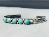 Beautiful Vintage Native American Navajo 5 Royston Turquoise Sterling Silver Bracelet-Nativo Arts