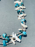 Incredible Vintage Native American Zuni Turquoise Animal Sterling Silver Heishi Necklace-Nativo Arts