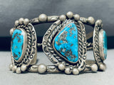 Sensational Vintage Native American Navajo Morenci Turquoise Sterling Silver Bracelet-Nativo Arts