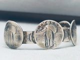 Old Coins Native American Navajo Sterling Silver Bracelet Cuff-Nativo Arts