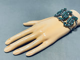 One Of The Finest Vintage Navajo Cerrillos Turquoise Sterling Silver Bracelet-Nativo Arts