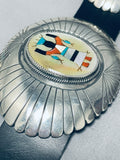 One Of The Finest Vintage Native American Zuni Turquoise Inlay Sterling Silver Concho Belt-Nativo Arts