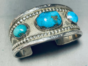 Fantastic Vintage Native American Navajo Turquoise Sterling Silver Bracelet-Nativo Arts