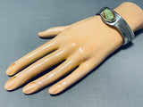 Incredible Vintage Native American Navajo Green Turquoise Sterling Silver Bracelet-Nativo Arts