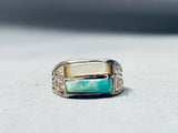 Wonmderful Vintage Inlay Turquoise Pearl Sterling Silver Ring-Nativo Arts