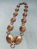 Gasp! Vintage Native American Navajo Hand Tooled Copper Necklace Old-Nativo Arts