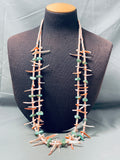 One Of The Best Vintage Santo Domingo Turquoise Shell Silver Necklace