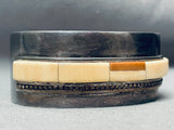 6 Inch Wrist Vintage Native American Navajo **special Stone** Inlay Sterling Silver Bracelet-Nativo Arts
