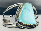 Remarkable Native American Navajo #8 Turquoise Mine Sterling Silver Bracelet Signed-Nativo Arts