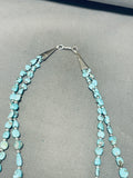 One Of The Best Vintage Native American Navajo Blue Gem Turquoise Sterling Silver Necklace-Nativo Arts