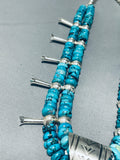 202 Gram Powerful Native American Navajo Turquoise Sterling Islver Squash Blossom Necklace-Nativo Arts