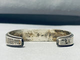 6 Inch Wrist Ernest T Vintage Native American Navajo Turquoise Inlay Sterling Silver Bracelet-Nativo Arts