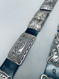 Vince Platero Vintage Native American Navajo Hand Tooled Sterling Silver Concho Belt-Nativo Arts