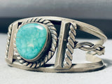 Gasp! Vintage Native American Navajo Carico Lake Turquoise Sterling Silver Bracelet-Nativo Arts
