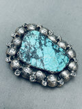 The Best Vintage Native American Navajo Blue Diamond Turquoise Sterling Silver Buckle Old-Nativo Arts