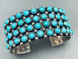 Wayne Etistty Vintage Native American Navajo Turquoise Sterling Silver Bracelet Cuff-Nativo Arts