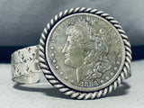 Signed Native American Navajo 1883 Silver Dollar Bracelet-Nativo Arts