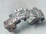 Pueblo Charm Vintage Native American Navajo Sterling Silver Bracelet Cuff-Nativo Arts