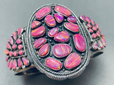 The Most Unique Vintage Native American Navajo Pink Opal Sterling Silver Bracelet-Nativo Arts