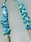 Native American Amazing Vintage Santo Domingo Sleeping Beauty Turquoise Sterling Silver Necklace-Nativo Arts