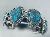 Gorgeous Vintage Native American Navajo Seafoam Turquoise Sterling Silver Bracelet-Nativo Arts