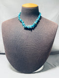Native American Brilliant Vintage Santo Domingo Pilot Mountain Turquoise Chunks Necklace-Nativo Arts
