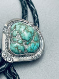 Sturdy Nugget Vintage Native American Navajo Royston Turquoise Sterling Silver Bolo Tie-Nativo Arts