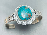 Signed Native American Navajo Royston Turquoise Sterling Silver Bracelet-Nativo Arts