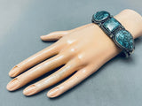 One Of The Best Ever Vintage Native American Navajo Spiderweb Turquoise Sterling Silver Bracelet-Nativo Arts