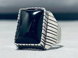 Jaw-dropping Vintage Native American Navajo Black Onyx Sterling Silver Ring-Nativo Arts