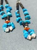 Pretty Naja Necklace Native American Navajo Turquoise Sterling Silver Earrings-Nativo Arts