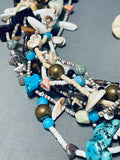 One Of The Most Fabulous Vintage Native American Navajo Turquoise Sterling Silver Necklace-Nativo Arts